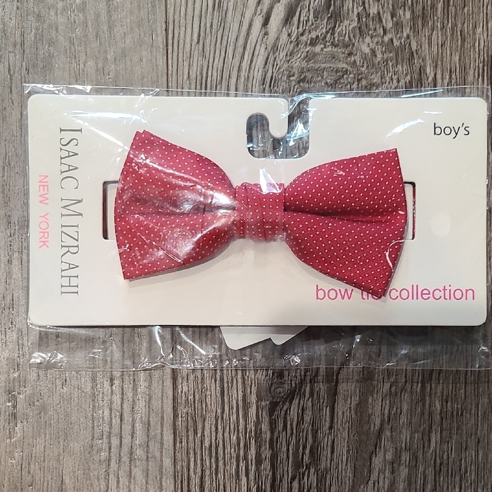 Isaac Mizrahi Red Polka Dot Bow Tie - Picture 1 of 2